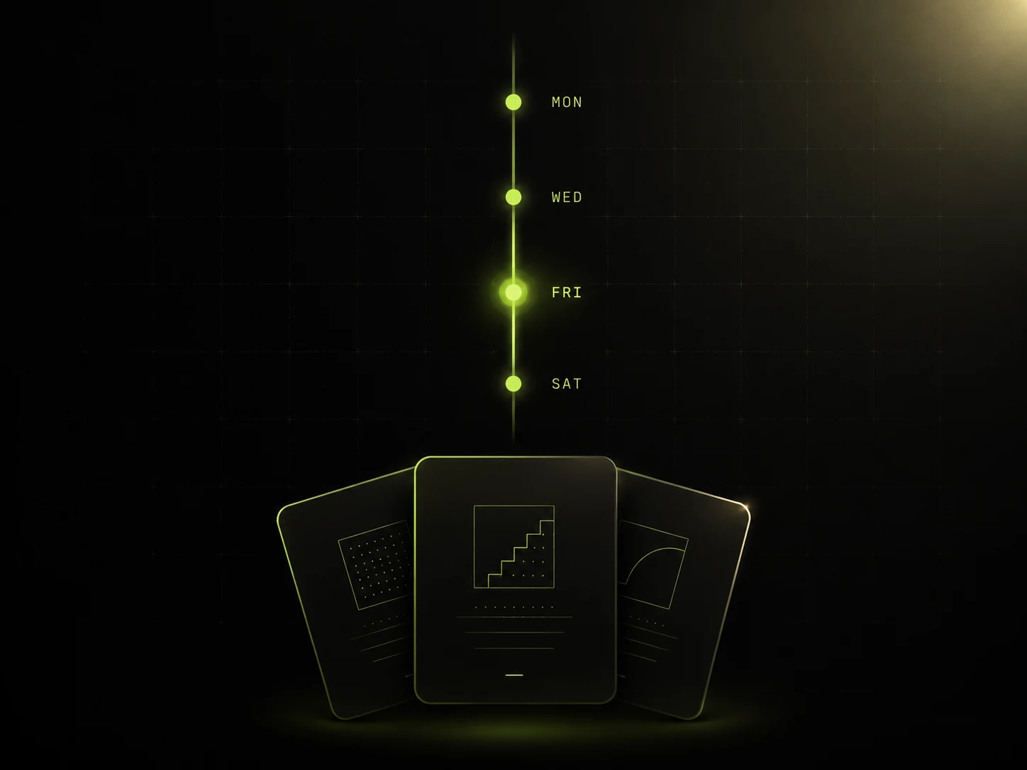 Weekly delivery cadence — Mon system drop, Wed live training, Fri office hours, Sat dinner